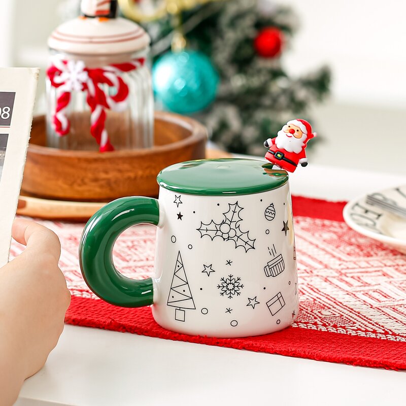 Ceramic Mug Manufacturer - Personality Color Contrast High Appearance Level Christmas Style Creative Santa Claus