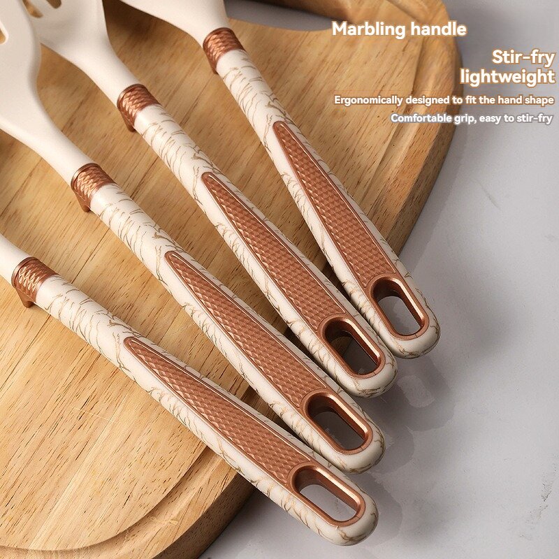 Silicone Cookware Set Manufacturer - Hot Selling Non Stick Spatula Shovel Spoon 12 Piece with Storage Bucket Kitchen Supplies