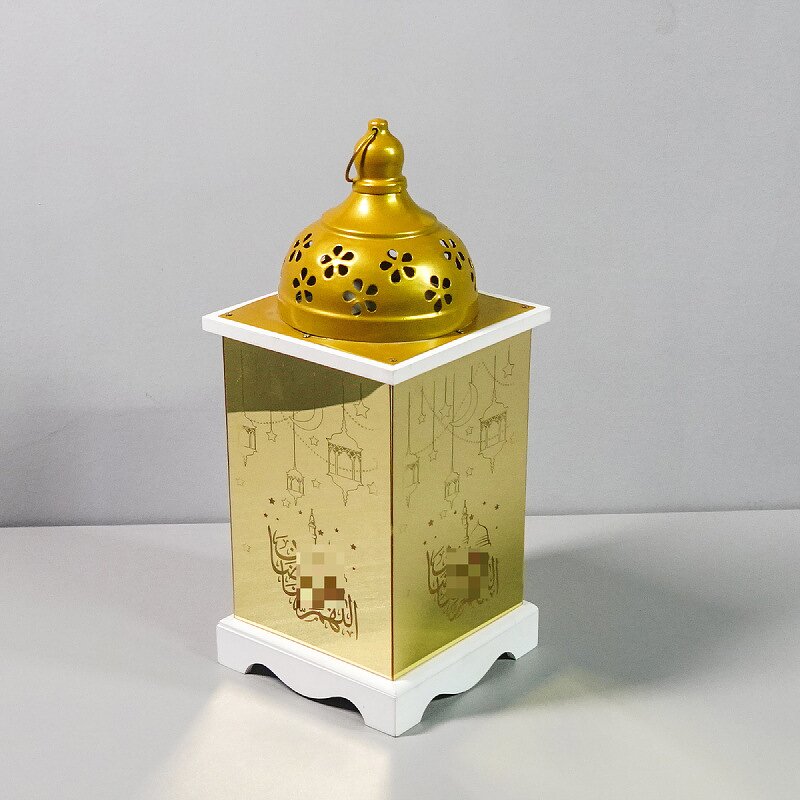 LED Desk Lamp Manufacturer - New Eid Mubarak Ramadan Festival Decoration Wooden Table Decor Lantern Muslim Ramadan Wind