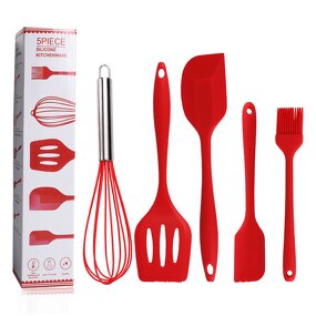 Kitchen Utensils Manufacturer - New Silicone Products Home and Accessories 5Pcs Heat Resistant Food Cheap Cooking Spatula Set