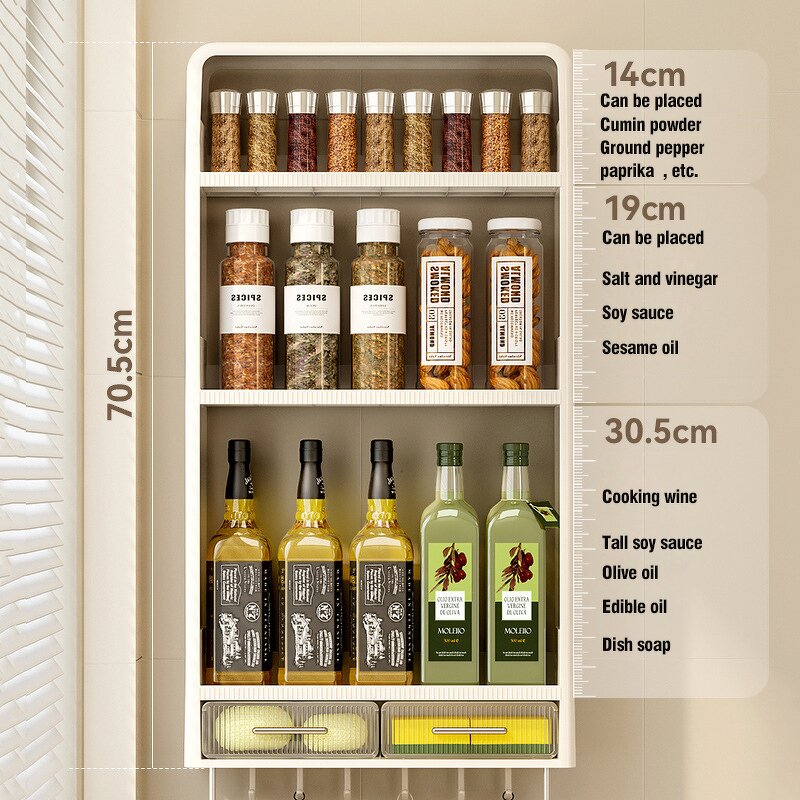 Knife Rack Manufacturer - Hot Sale Kitchen Storage Shelf Organizer Wall Mounted Storage Rack