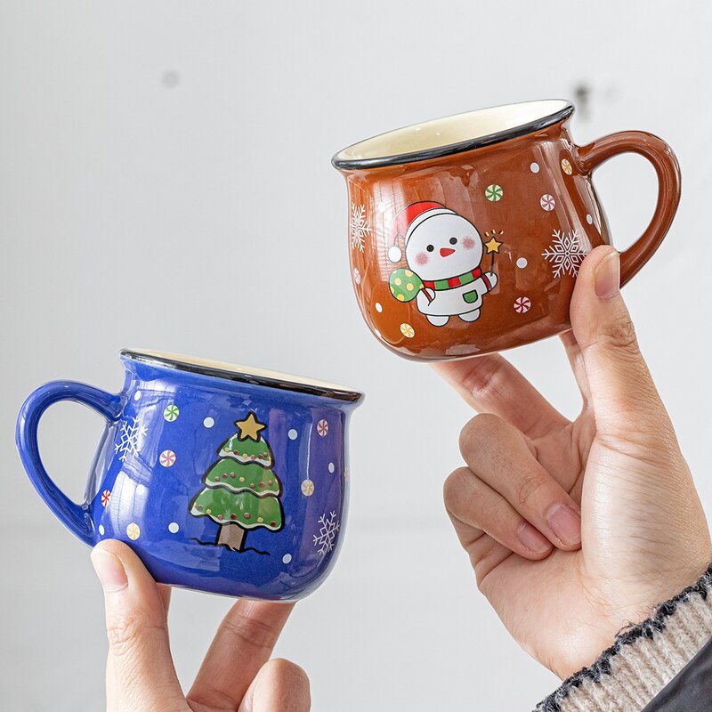 Ceramic Christmas Cups Manufacturer - Promotional SantaClaus Mugs Luxurious Cute Party Handle