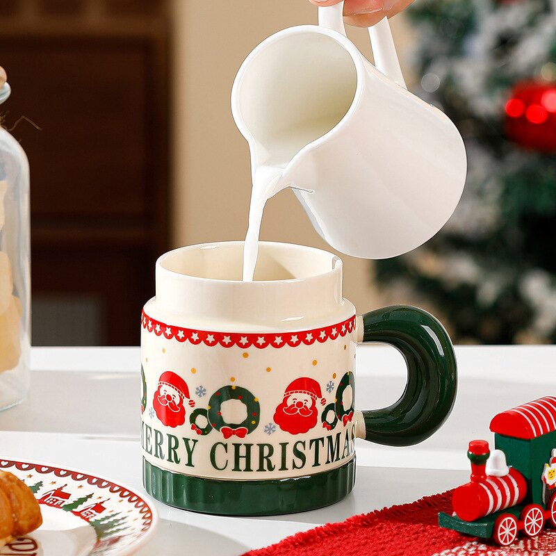 Ceramic Cup Manufacturer - Harmonious Christmas Cute with Lid Gift Coffee for Office Nordic