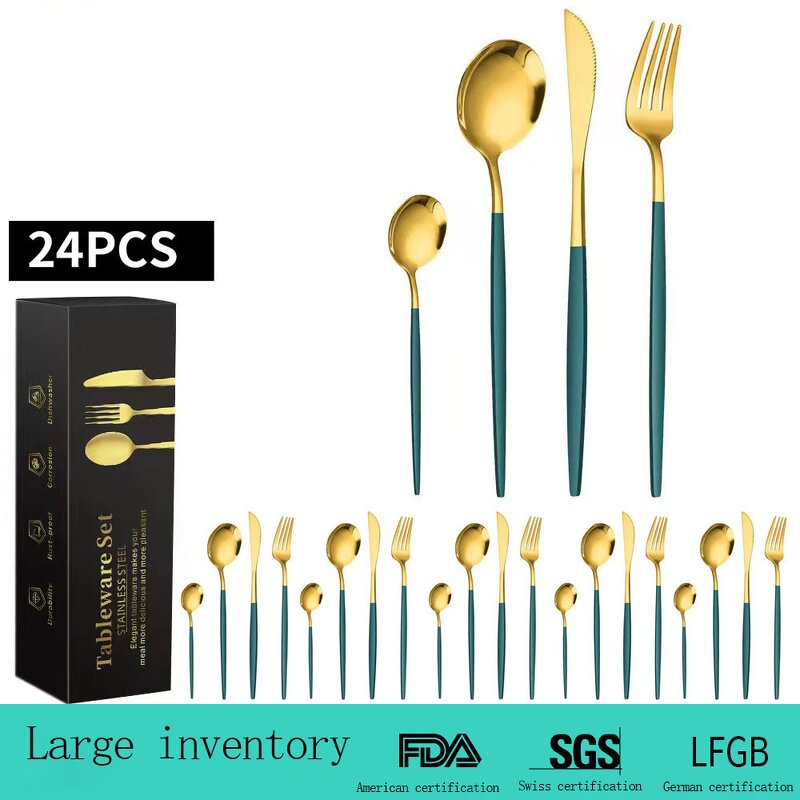 Flatware Set Manufacturer - Inox 18/10 Morden Silver Forged Types of Hotel Cutlery 24pc Dinnerware Tableware