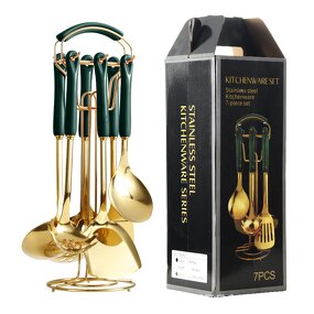 Kitchen Utensils Set Manufacturer - Ceramic Handle 7pcs Stainless Steel Cooking Kitchenware