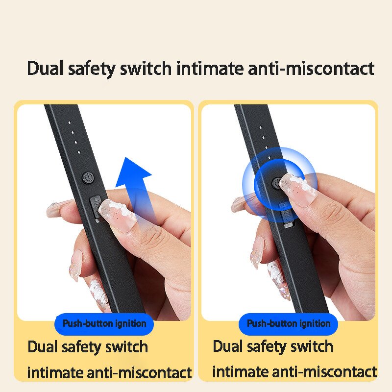 Electric Lighter Manufacturer - Wholesale Metal Customized Logo Single Arc USB Kitchen Flameless Candle