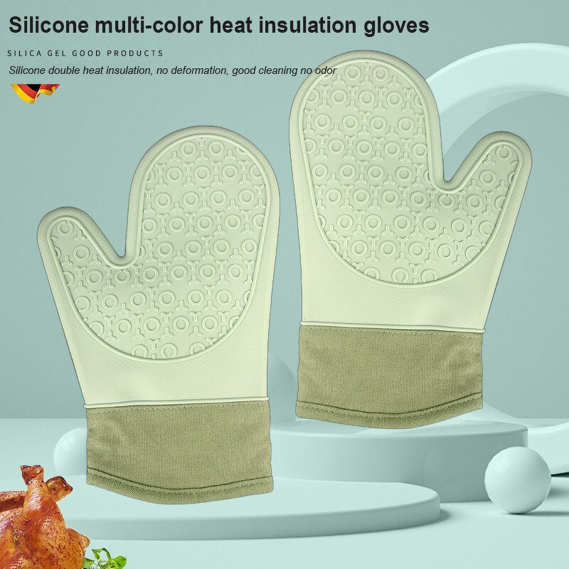 Potholder Manufacturer - New Silicone Oven Baking Microwave Mitts With Quilted Liner Heat Resistant Cooking Barbecue Glove