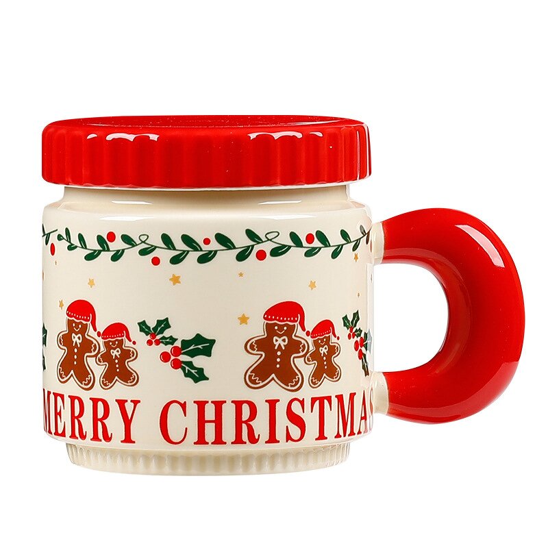 Ceramic Cup Manufacturer - Harmonious Christmas Cute with Lid Gift Coffee for Office Nordic