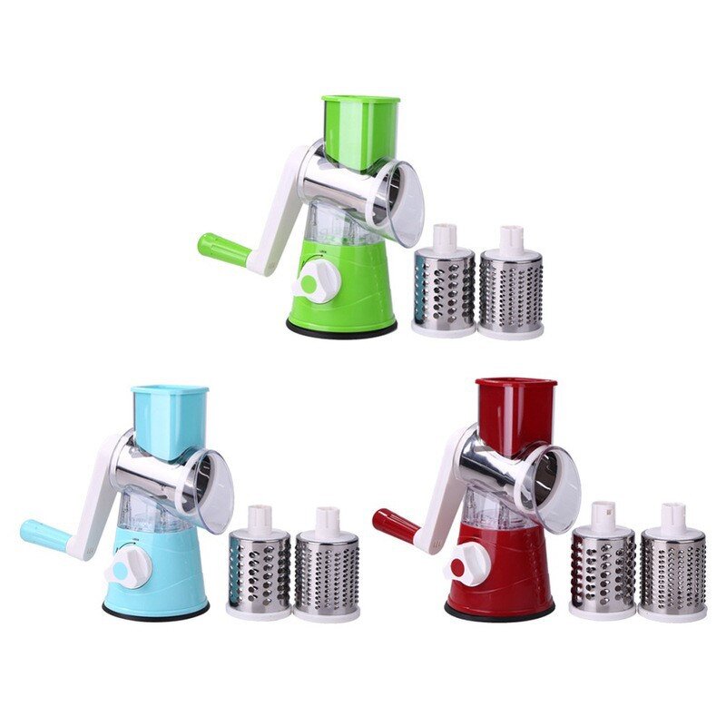 Vegetable Slicer Manufacturer - Multifunctional Kitchen Accessories Tabletop 3 in 1 Spiral Slicer Manual Rotary Cheese Grater