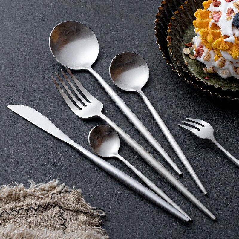 Cutlery Set Manufacturer - Modern Restaurant Food Grade Stainless Steel Gold Wedding Gold Knife Fork Spoon