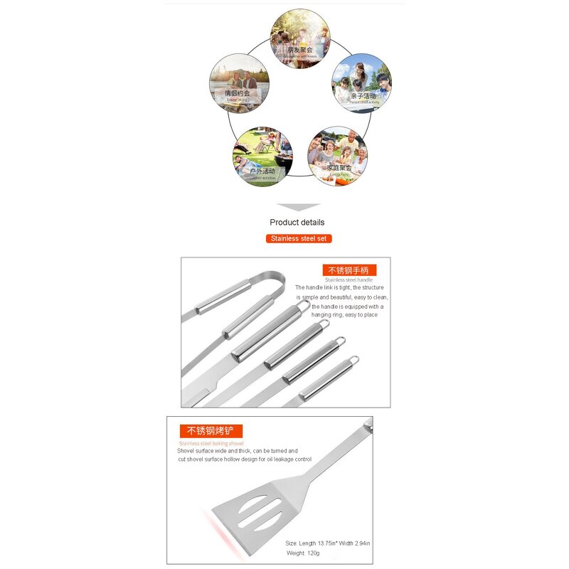 BBQ Tools Manufacturer - Online Hot Sale Stainless Steel 18pcs Perfect Outdoor Barbecue Grill Utensils with Oxford Fabric Case