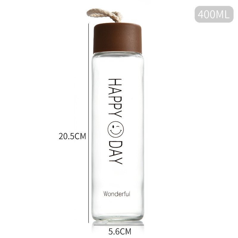 Glass Water Bottle Manufacturer - Environmentally Friendly Portable Smiley Face Frosted Drinking and Convenience Cup