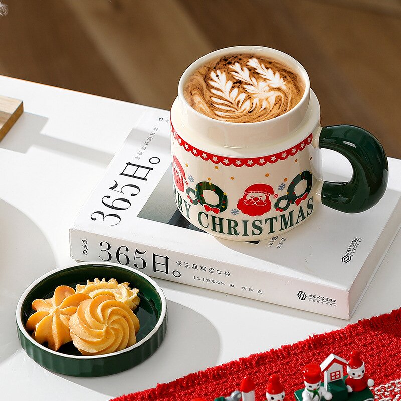 Ceramic Cup Manufacturer - Harmonious Christmas Cute with Lid Gift Coffee for Office Nordic