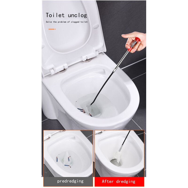 Sink Cleaner Manufacturer - 90cm Claw Pick up Kitchen Cleaning Tools Pipeline Dredge Hair Brush Bend Toilet Removal