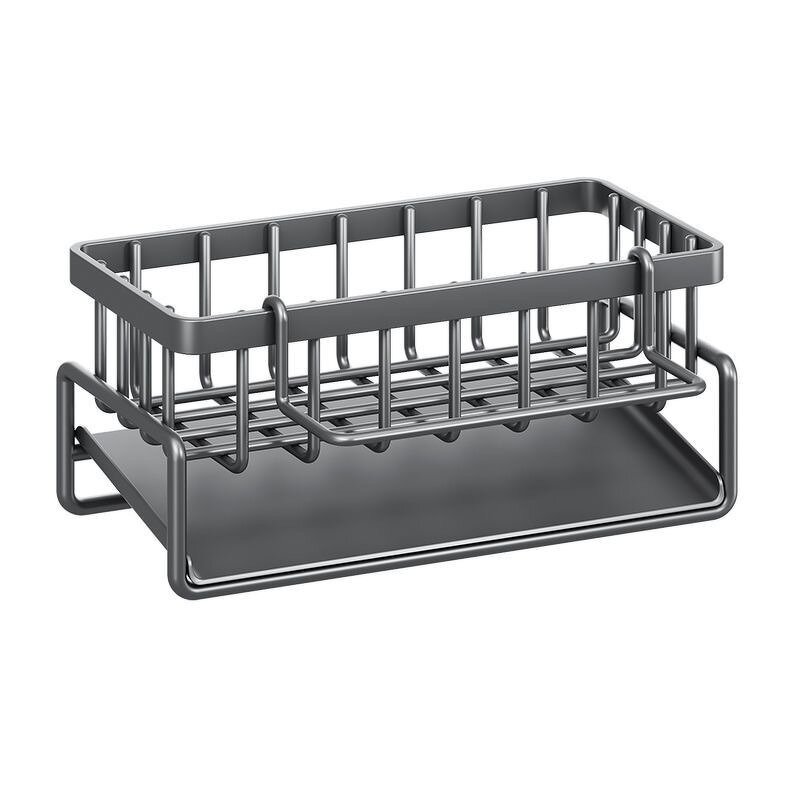 Storage Rack Manufacturer - Multifunctional Household Hollow Design Carbon Steel Black Gray White Bathroom Kitchen