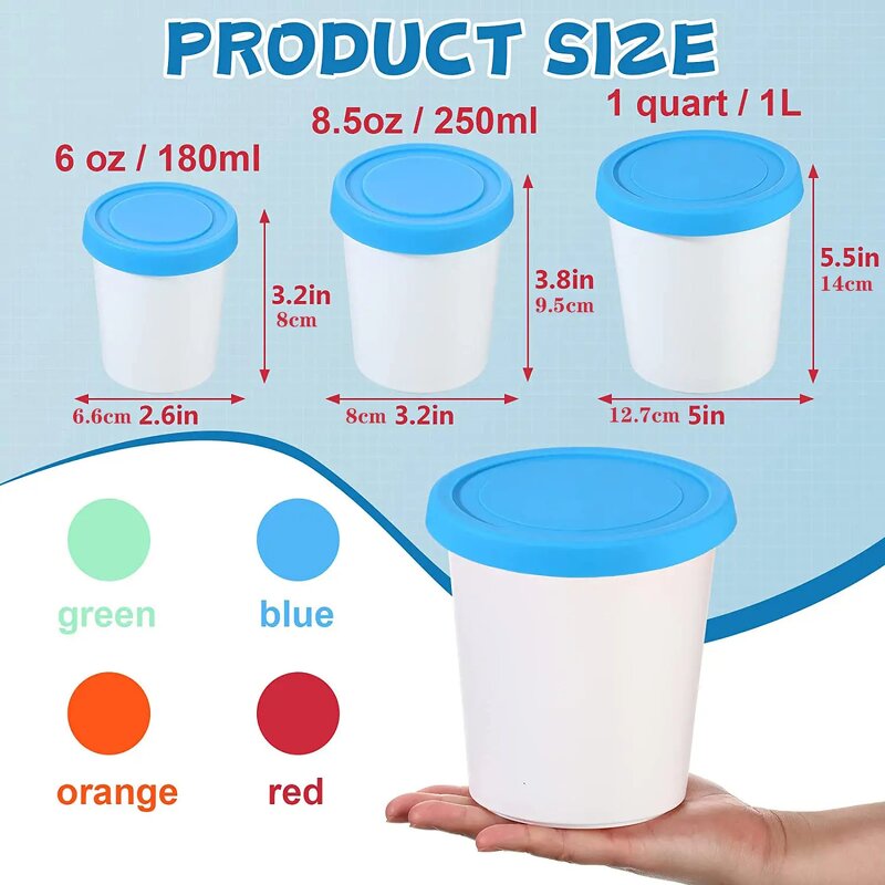 Ice Cream Container Manufacturer - Different Size Tub with Lid Plastic Cup for Home