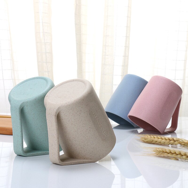 Gargle Cup Manufacturer - 2024 Popular Reusable Eco-Friendly Wheat Stalk for Washing Teeth Creative Sloping Mouth Upside Down