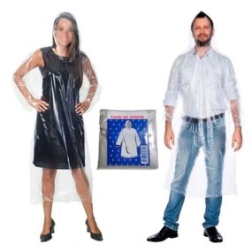 Plastic Rain Ponchos Manufacturer - Disposable Clear Adults Thick Emergency Waterproof with Hoods and Sleeves for Men Women Free Party
