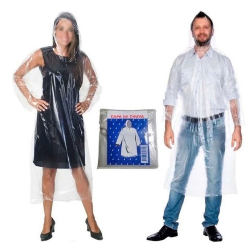 Plastic Rain Ponchos Manufacturer - Disposable Clear Adults Thick Emergency Waterproof with Hoods and Sleeves for Men Women Free Party
