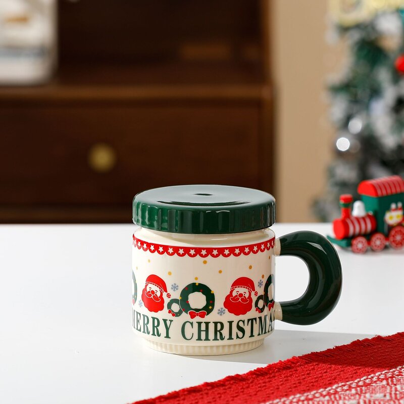 Ceramic Cup Manufacturer - Harmonious Christmas Cute with Lid Gift Coffee for Office Nordic