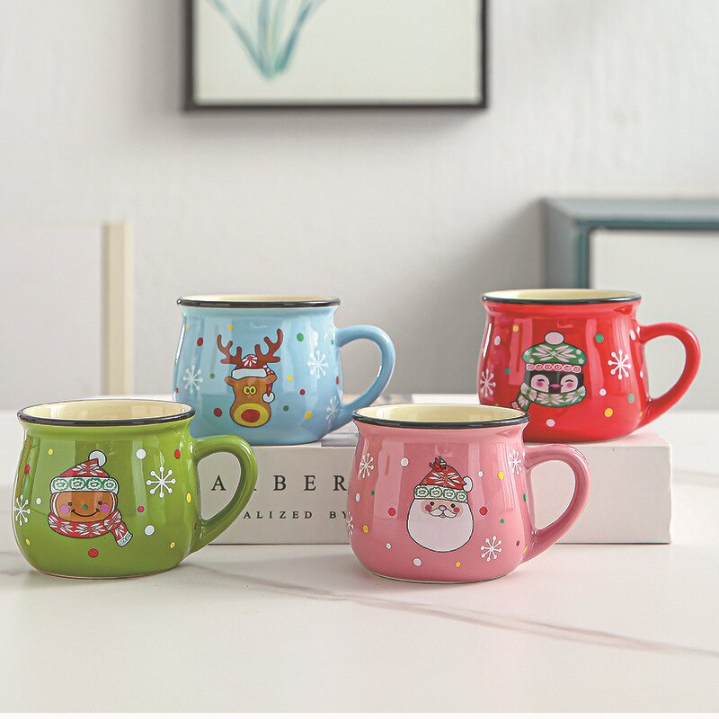 Ceramic Christmas Cups Manufacturer - Promotional SantaClaus Mugs Luxurious Cute Party Handle