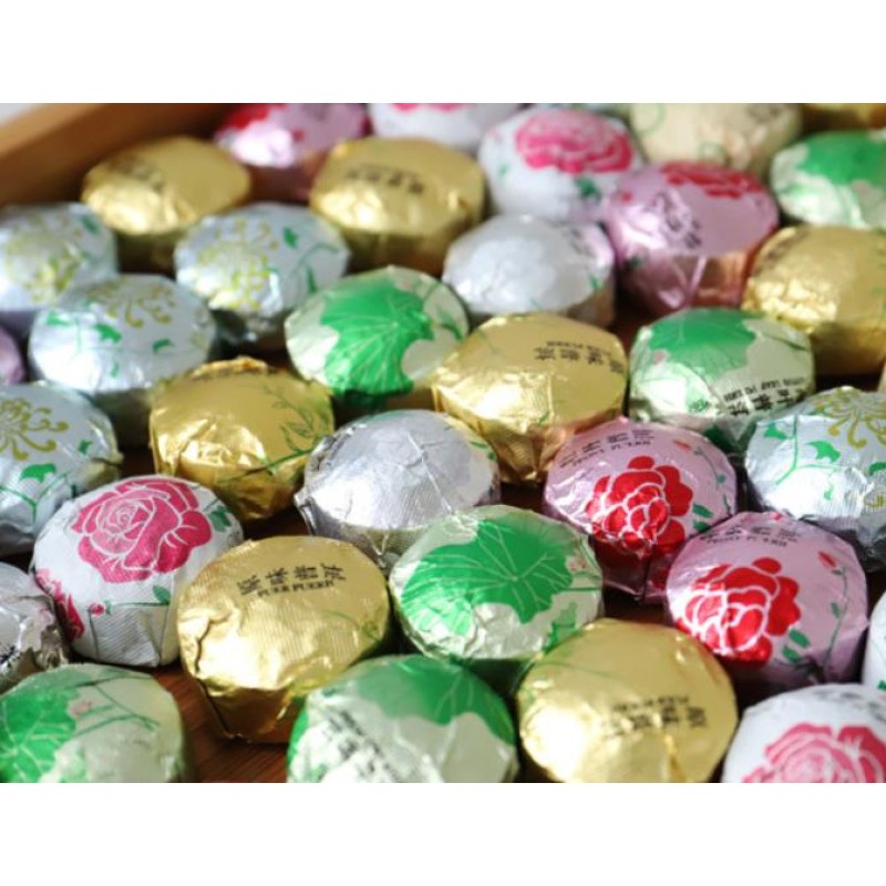Flavored Pu-erh Tea Factory - Mix Flavor 5g Mini Cakes Penoy Lotus Rose