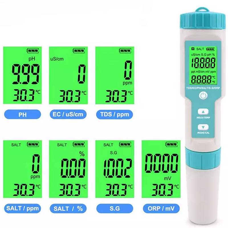 Water Quality Tester Manufacturer - High Quality 7-in-1 Pen for PH TDS TEMP EC Salinity SG ORP