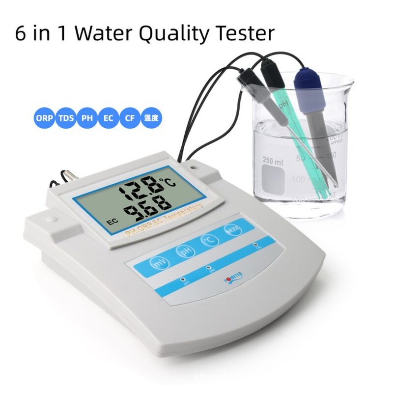 Water Quality Tester Manufacturer - 6 in 1 Benchtop Digital Display PH/EC/CF/OR/ TDS/temperature Multifunctional Water Quality Detector