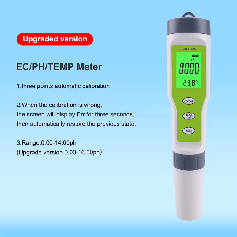 pH Tester Manufacturer - Hot-selling Pen ph Pool Home test 3-in-1 test Pen Ph/ec/temp Water Quality Tester