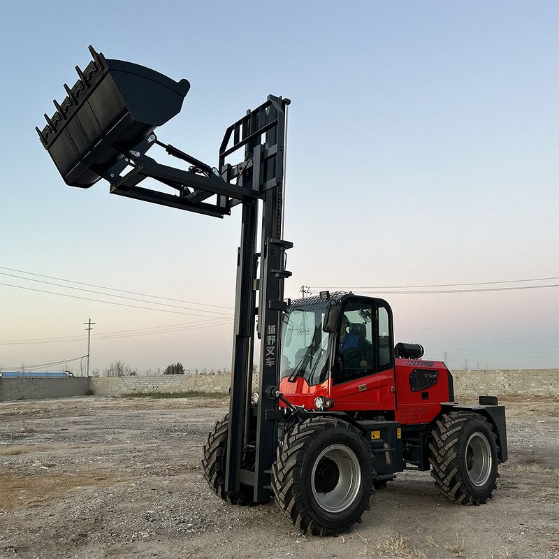 Rough Terrain Forklift Manufacturer - 2025 4WD Rear Wheel Steering 3 Ton 3.5 Ton 4Ton 5Ton with Optional Attachment