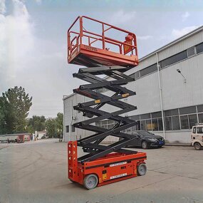 Scissor Lift Manufacturer - Lead Acid Lithium Li-on Battery Lifting Hydraulic Wheel with Support Leg