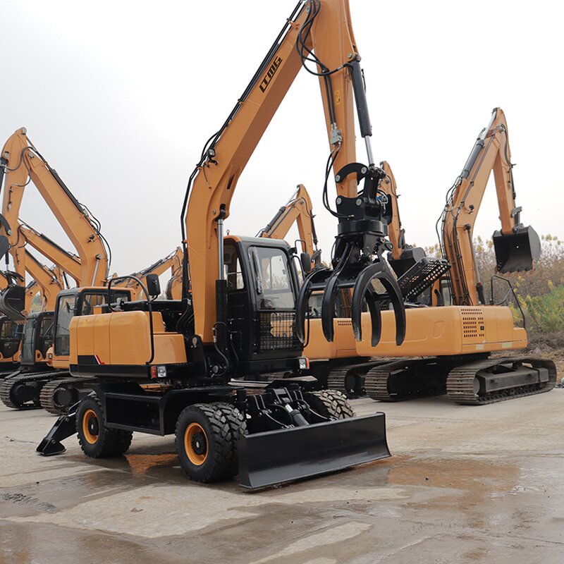 Wheeled Excavator Manufacturer - LTMG LWE80 Bucket Wheel Type 8 Ton Hydraulic Wood Grapple With 360 Degree Rotator