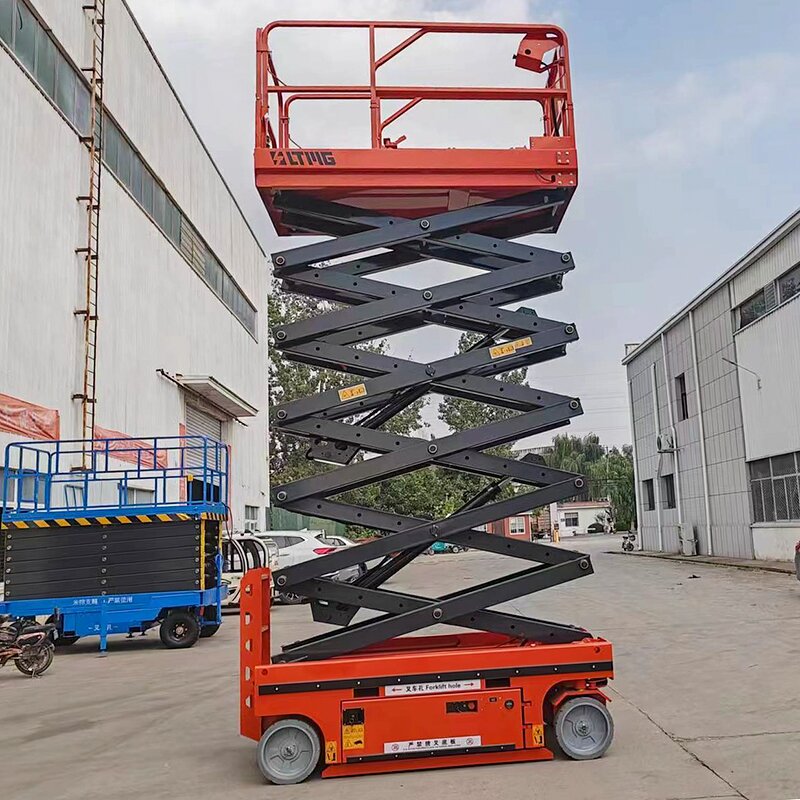 Scissor Lift Manufacturer - Lead Acid Lithium Li-on Battery Lifting Hydraulic Wheel with Support Leg