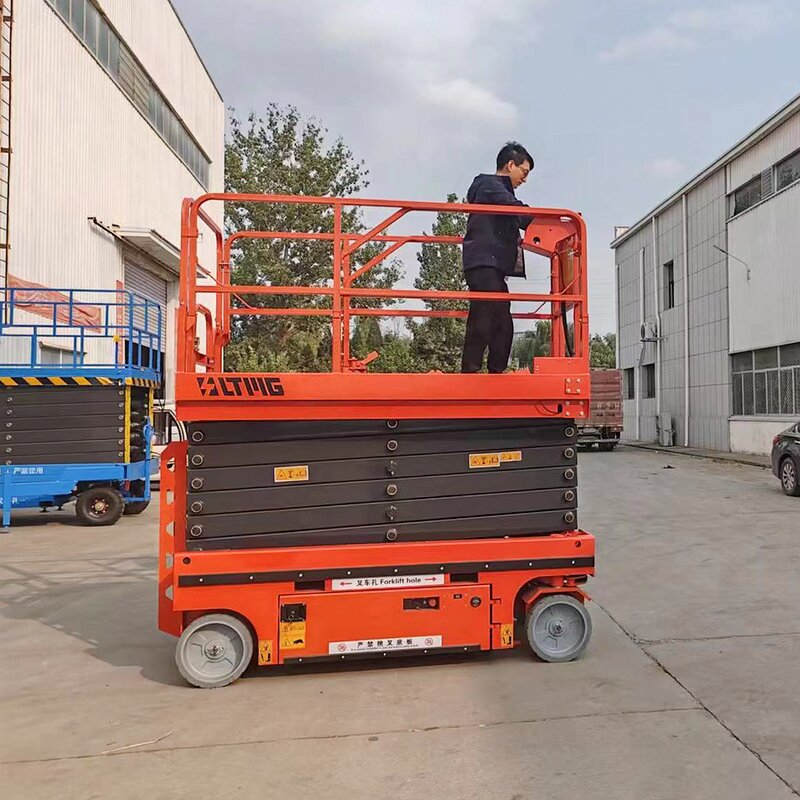 Scissor Lift Manufacturer - Lead Acid Lithium Li-on Battery Lifting Hydraulic Wheel with Support Leg