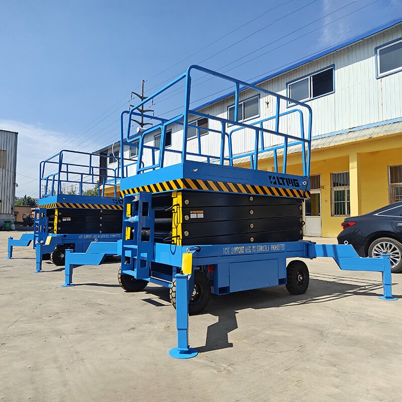 Electric Scissor Lifts Manufacturer - Movable Hydraulic Aerial Work Platform with 4m 6m 8m 10m Lifting Height