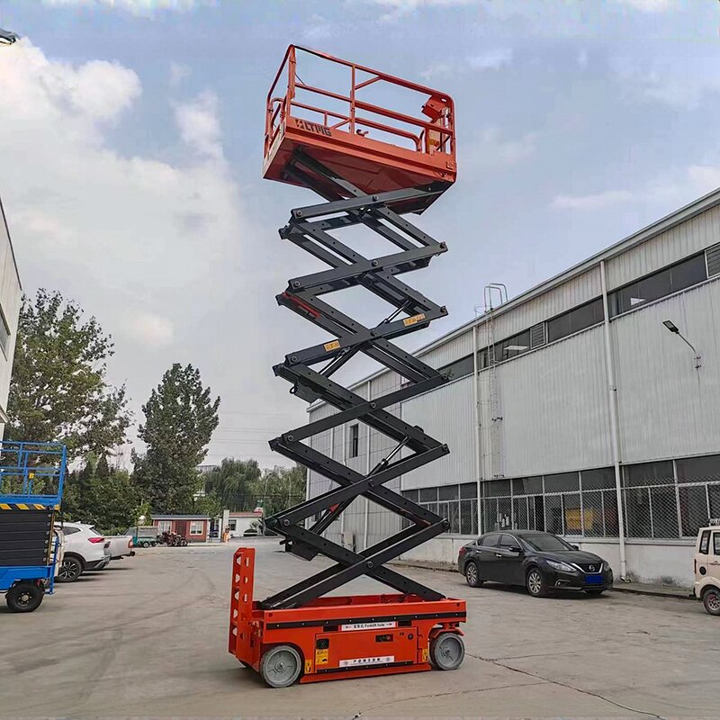 Scissor Lift Manufacturer - Lead Acid Lithium Li-on Battery Lifting Hydraulic Wheel with Support Leg