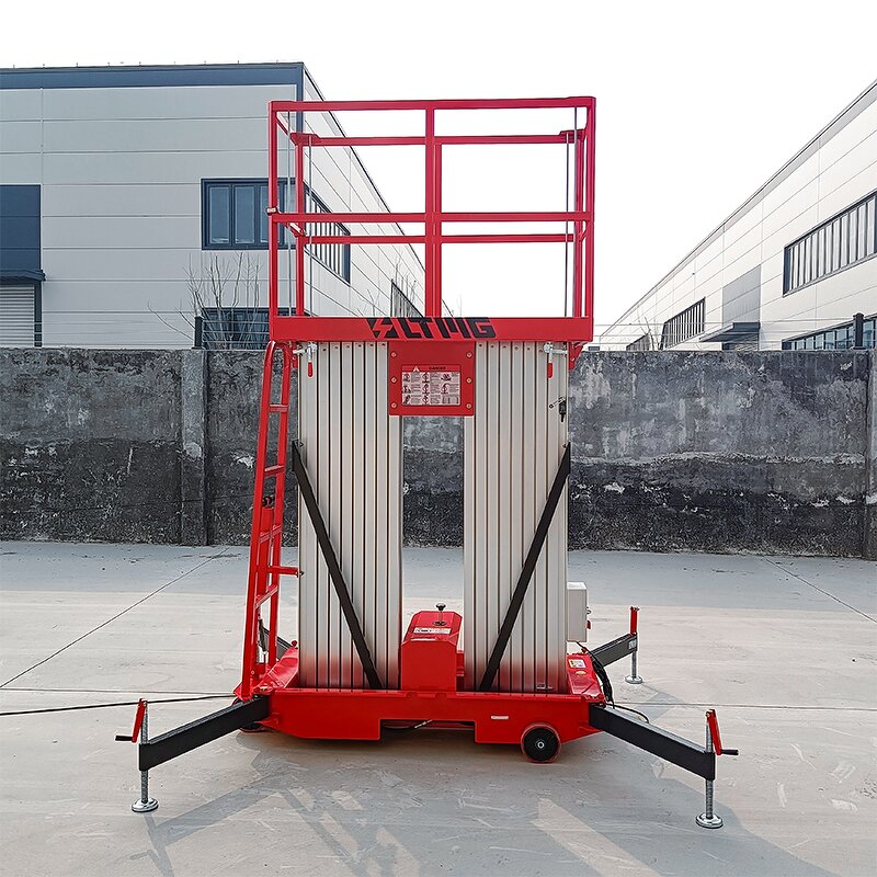 Aerial Working Platform Manufacturer - 12m Hydraulic Vertical Telescopic Portable Ladder Double Mast Aluminium Alloy Lift