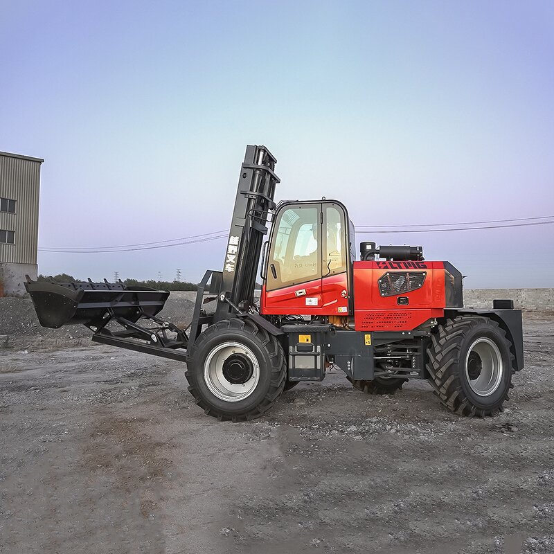 Rough Terrain Forklift Manufacturer - 2025 4WD Rear Wheel Steering 3 Ton 3.5 Ton 4Ton 5Ton with Optional Attachment