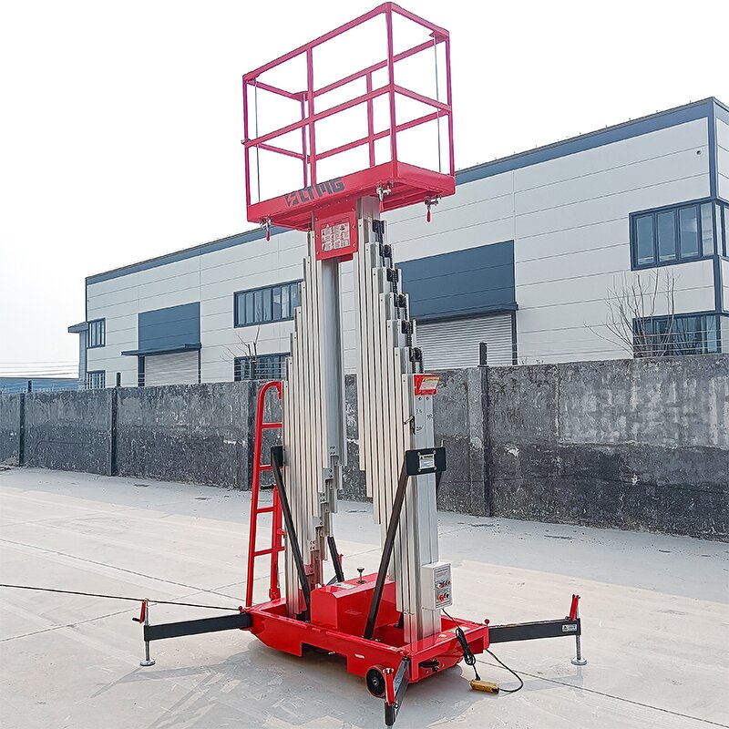 Aerial Working Platform Manufacturer - 12m Hydraulic Vertical Telescopic Portable Ladder Double Mast Aluminium Alloy Lift