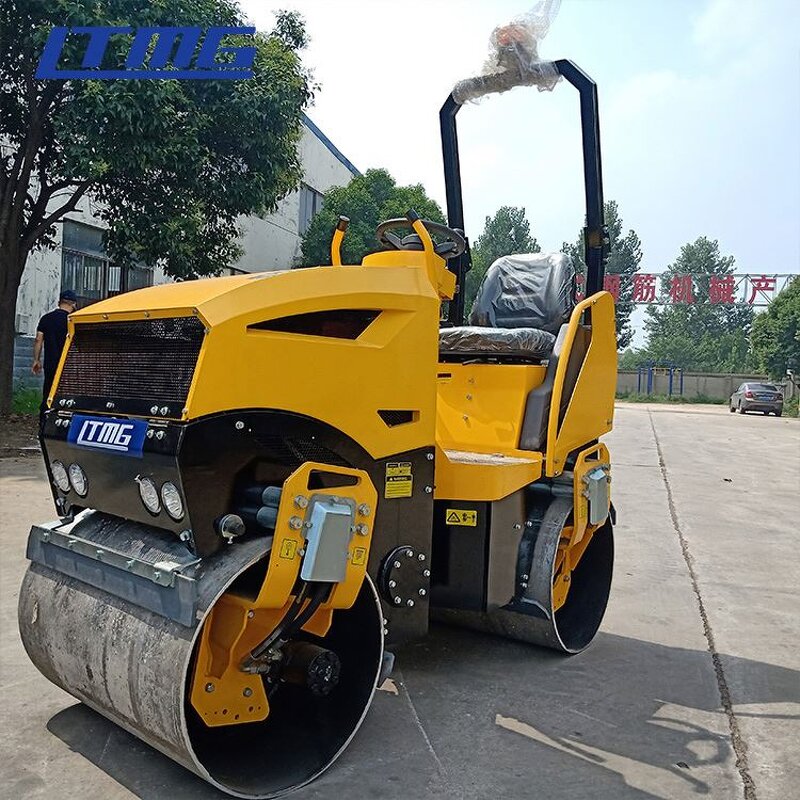 Road Roller Manufacturer - Road Machinery 1.5 Ton 1500 kg Double Drum Hydraulic Compactor for Sale