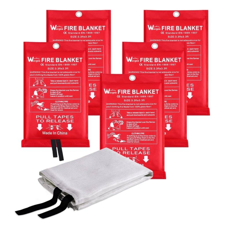 Fire Blanket Manufacturer - Home Emergency Fireproof Fiberglass 1M X 1M Kitchen Wall Preparation Fireproof and Resistant