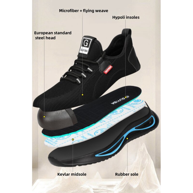 Safety Shoes Manufacturer - Four Seasons Comfort 3D Anti-Slip with Steel Toe Caps Wear-Resistant and Puncture-Resistant