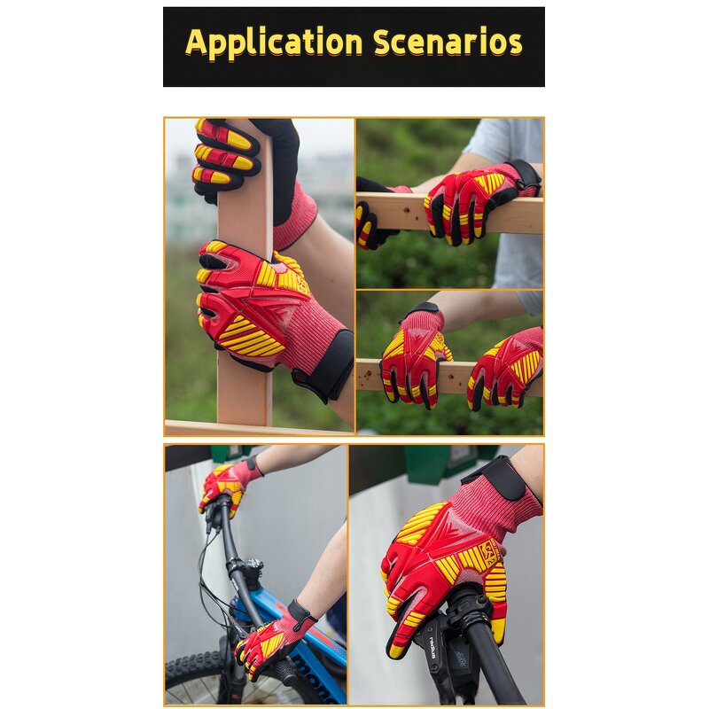 Safety Gloves Manufacturer - Custom Outdoor Anti Cutting TPR Shockproof Anti Impact Labor Protection Shock Absorbing
