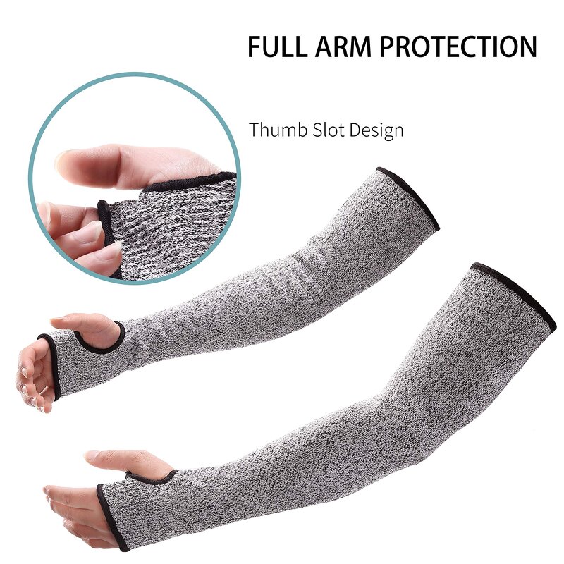 Safety Sleeves Manufacturer - HPPE Cut Resistant with Thumb Hole Arm Protection for Thin Skin Anti Abrasion Bite Proof