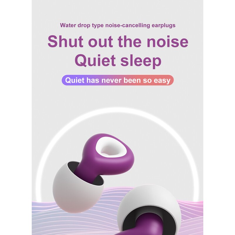 Earplugs Manufacturer - Concert Silicone Waterdrop for Swimming Waterproof Noise Reduction Work Rest Replaceable Earcap