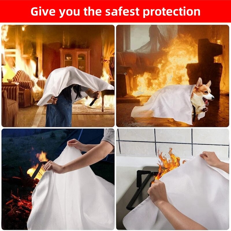 Fire Blanket Manufacturer - 1m X 1m Flame Retardant Safety Fiberglass Emergency UK Approved 550C Temperature Resistance 0.4-3mm