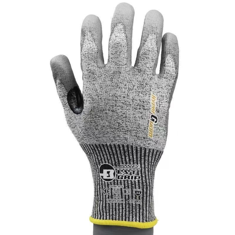 Safety Gloves Manufacturer - Level 5 Heavy Duty Anti-Impact HPPE Anti-Cut PU/Nitrile Dotted Full Coverage Coating Abrasive