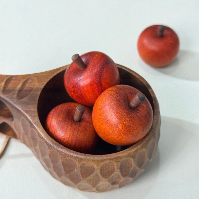 Wooden Apple Crafts Manufacturer - Wholesale Handicraft Carvings with Engraving for Home Decorative Ornaments and Gifts