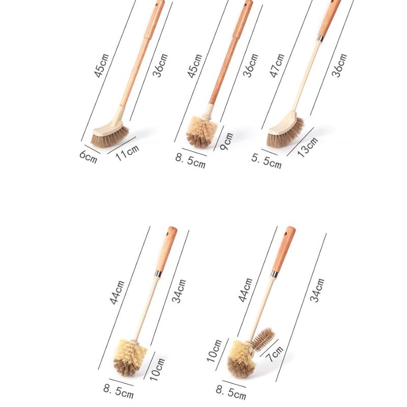 Toilet Brush Manufacturer - Natural Eco Friendly Coconut Fiber Beech Long Handle Cleaning