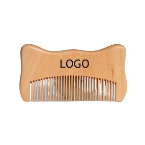 Beard Comb Manufacturer - Custom Logo Cartoon Shape Pocket Handmade Pear Wood